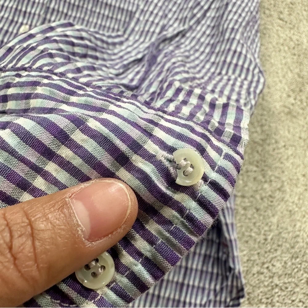 XiRENA Women’s Dawson Crinkled Button Down Shirt Longsleeve in Plaid Purple XS - Picture 14 of 14